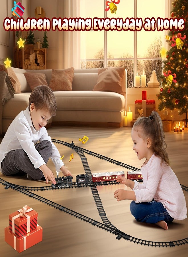 Hot Bee Train Set, Train Toys with Luxury Tracks & Glowing Passenger Cars, Metal Toy Train with Smoke, Sound and Light, Toddler Model Train Set for 3 4 5 6 7+ Years Old Boys Gifts Kids - Image 4
